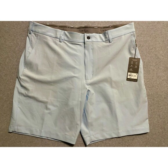 Walter Hagen‎ Micro Lines Short Men's 40 Soft Blue Gripper Stretch Performance - Picture 1 of 13